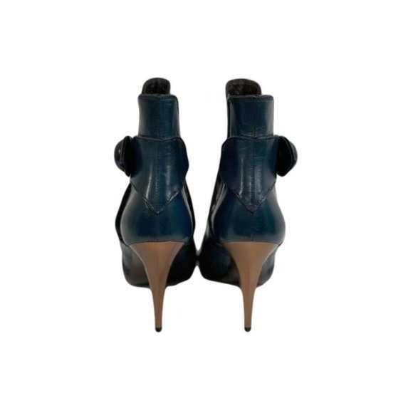 COPY - Miu Miu Capretto Stitch Teal Petrolio Ankle Booties - Picture 4 of 6